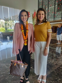Spotted Mrs. World 2018 Alice Lee Giannetta With Mohini Sharma