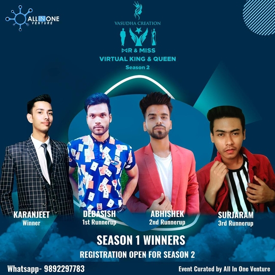 SURJARAM  REANG 3rd Runnerup Of India’s First Online Beauty Pageant By Mr Ashwin Rajput – Mr & Miss Virtual King & Queen 2020  Season-1