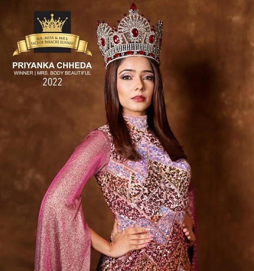Priyanka Chheda – Winner of Mrs  Face of Panache Runway 2022