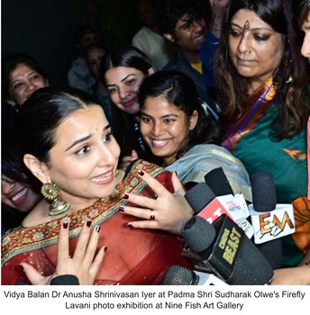 Vidya Balan inaugurates Padma Shri Sudharak Olwe’s Firefly Lavani photo exhibition at Nine Fish Art Gallery