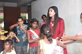 Actress Khushi Shah Celebrated Diwali With Poor Children Distributes  Sweets  And Clothes