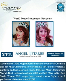 Heartiest Congratulations to Angel Tetarbe Popular Queen of Universe