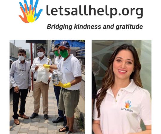 Actress Tamannaah Bhatia And Letsallhelp.Org Extends  Support To Migrant  Workers  In Mumbai