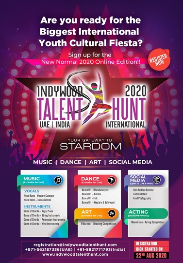 Indywood Talent Hunt International 2020 ; The Biggest Talent Youth Festival to be conducted virtually this year for the first time