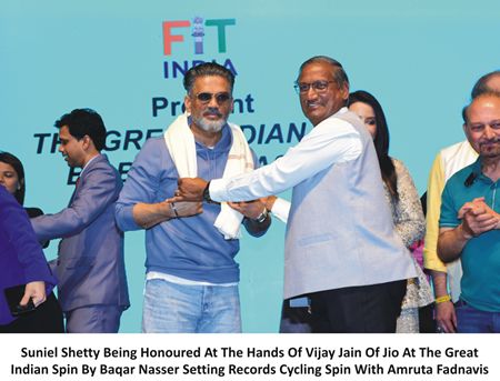 153 Cyclists. One Nation. Suniel Shetty & Amruta Fadnavis Power Baqar Nasser’s Historic Record Spin